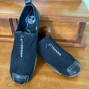 Merrell Black Flats with Tan Accents